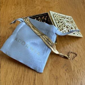 ❤️ NEW 3 Strand Herringbone Chain Bracelet 18K Gold Plated Water Tarnish Resist